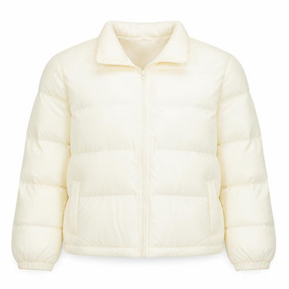 Levi's Women's Ivory Puffer Jacket Size S Full Zip Warm Winter Coat