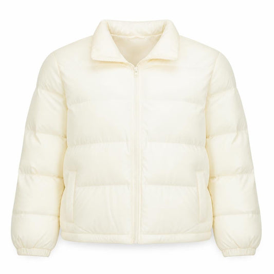 Levi's Women's Ivory Puffer Jacket Size S Full Zip Warm Winter Coat