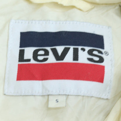 Levi's Women's Ivory Puffer Jacket Size S Full Zip Warm Winter Coat