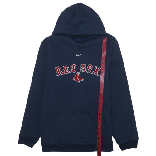 Nike Red Sox Navy Hoodie L Women Pullover Fleece Cotton Blend