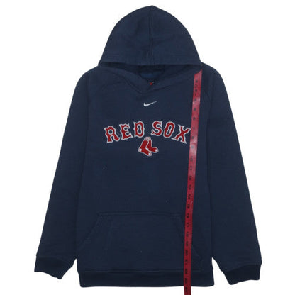 Nike Red Sox Navy Hoodie L Women Pullover Fleece Cotton Blend