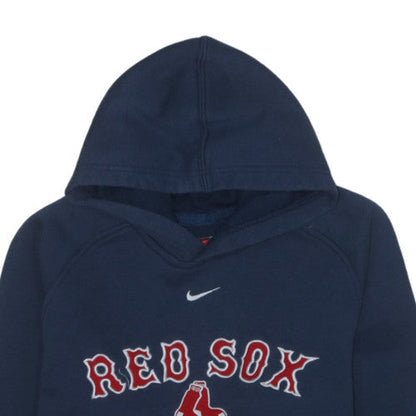 Nike Red Sox Navy Hoodie L Women Pullover Fleece Cotton Blend