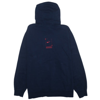 Nike Men's Blue 2XL Pullover Hoodie with Red Logo