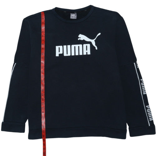 Puma Mens Black 2XL Crew Neck Graphic Logo Pullover Sweatshirt
