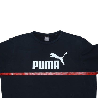 Puma Mens Black 2XL Crew Neck Graphic Logo Pullover Sweatshirt