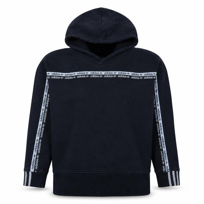 Adidas Womens Black 14 Pullover Hoodie Cotton Blend Logo Detail