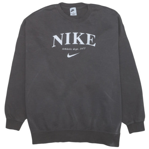 Nike Womens Grey Crew Neck Pullover Sweatshirt M Cotton Blend