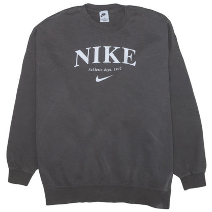 Nike Womens Grey Crew Neck Pullover Sweatshirt M Cotton Blend