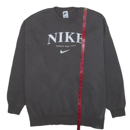 Nike Womens Grey Crew Neck Pullover Sweatshirt M Cotton Blend