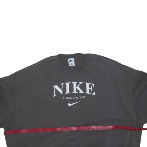 Nike Womens Grey Crew Neck Pullover Sweatshirt M Cotton Blend