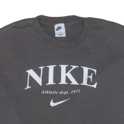 Nike Womens Grey Crew Neck Pullover Sweatshirt M Cotton Blend