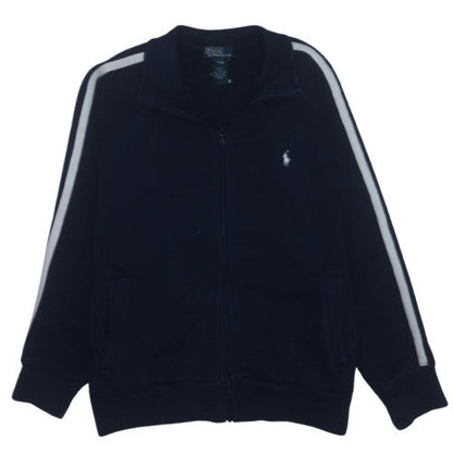 Ralph Lauren Women Navy Blue Full Zip Sweatshirt Size 12 Cotton