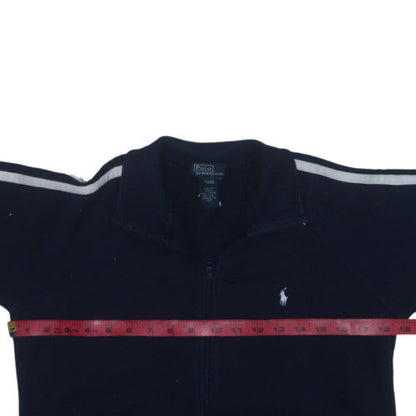 Ralph Lauren Women Navy Blue Full Zip Sweatshirt Size 12 Cotton