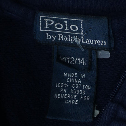 Ralph Lauren Women Navy Blue Full Zip Sweatshirt Size 12 Cotton