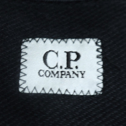 C.P. Company Mens Black L 1/2 Zip Sweatshirt with Logo Detail