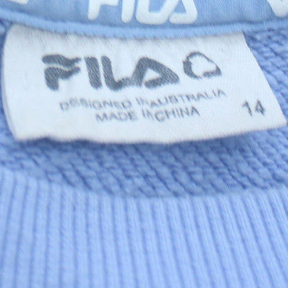 FILA Womens Blue Colourblock Logo Sweatshirt Size 14