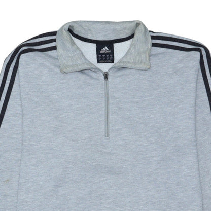 adidas Men's Grey 1/2 Zip Sweatshirt Medium Regular Fit