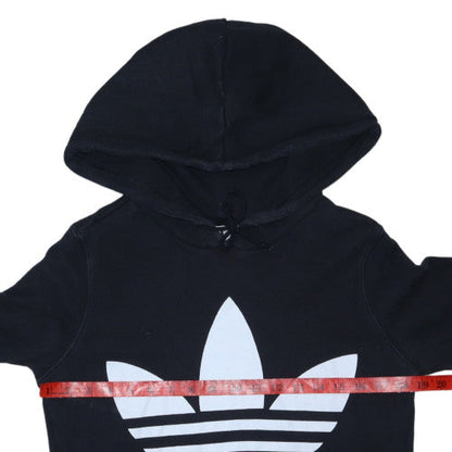 Adidas Women's Black Trefoil Pullover Hoodie Size 8 Cotton Blend