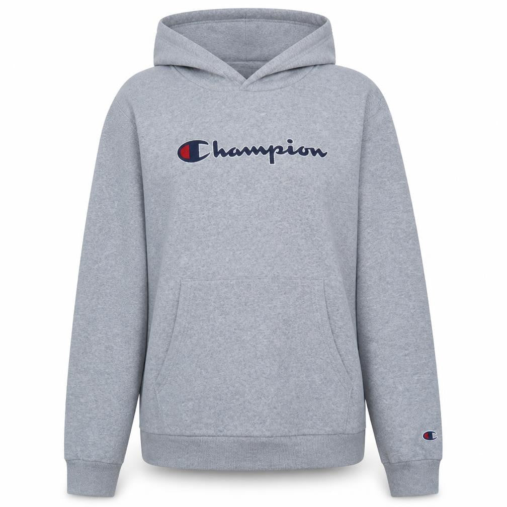 Champion Teens Grey Pullover Hoodie 2XL Logo Embroidered Cotton Blend
