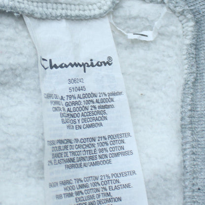 Champion Teens Grey Pullover Hoodie 2XL Logo Embroidered Cotton Blend