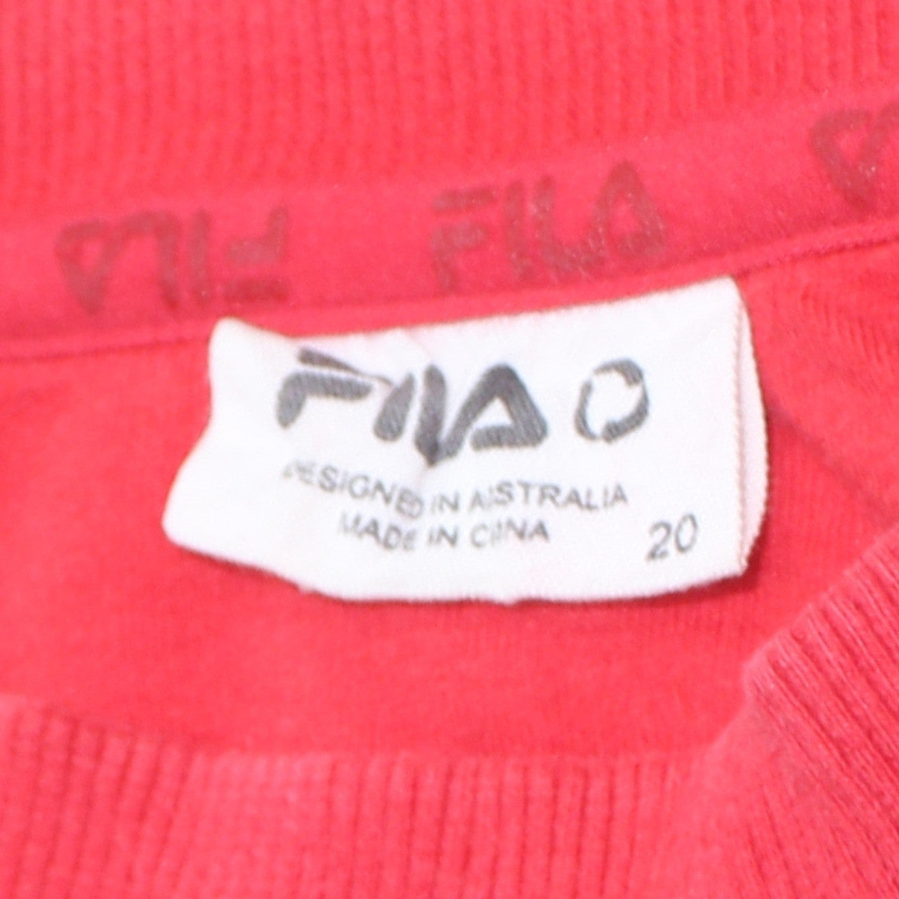Fila Women Red Crew Neck Pullover Sweatshirt Size 20 Cotton Blend