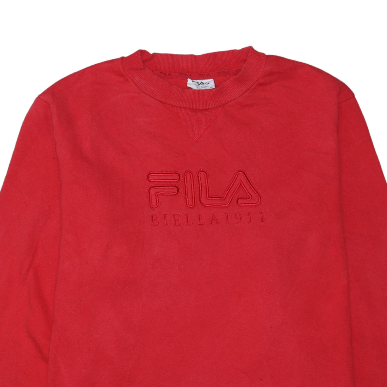 Fila Women Red Crew Neck Pullover Sweatshirt Size 20 Cotton Blend