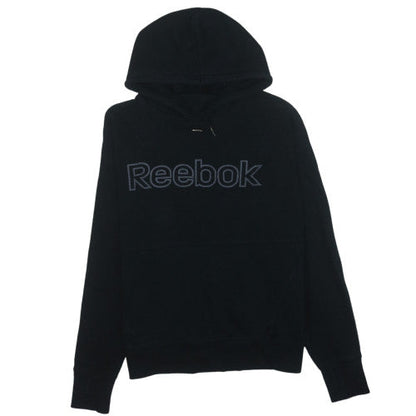 Reebok Men’s Black Pullover Hoodie L Regular Fit Fleece Sportswear