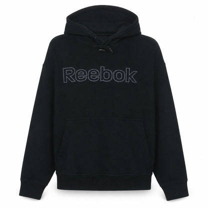 Reebok Men’s Black Pullover Hoodie L Regular Fit Fleece Sportswear