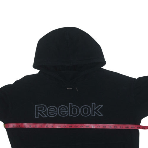 Reebok Men’s Black Pullover Hoodie L Regular Fit Fleece Sportswear