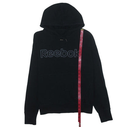 Reebok Men’s Black Pullover Hoodie L Regular Fit Fleece Sportswear