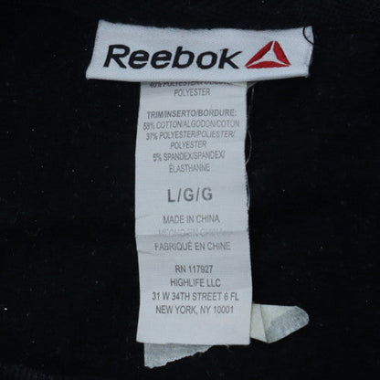 Reebok Men’s Black Pullover Hoodie L Regular Fit Fleece Sportswear