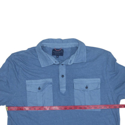 Nautica Jeans Co. Men's Blue Linen Cotton Polo Shirt XL