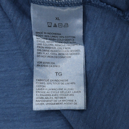 Nautica Jeans Co. Men's Blue Linen Cotton Polo Shirt XL