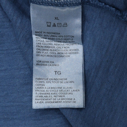 Nautica Jeans Co. Men's Blue Linen Cotton Polo Shirt XL
