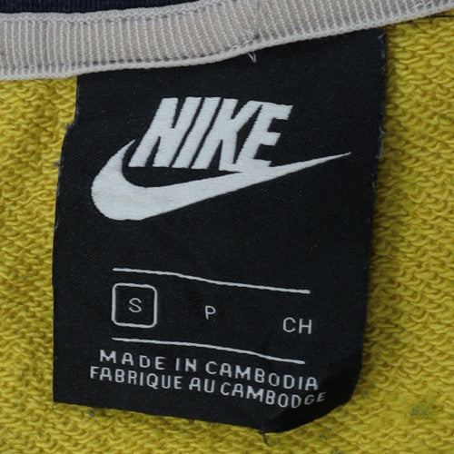 Nike Men's Blue Yellow White Logo Crew Neck Sweatshirt Size S
