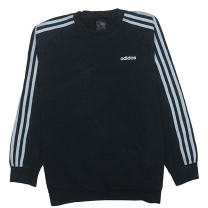 Adidas Men Black Crew Neck Long Sleeve Pullover Sweatshirt M