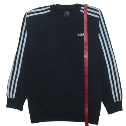 Adidas Men Black Crew Neck Long Sleeve Pullover Sweatshirt M