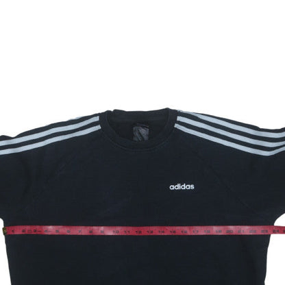 Adidas Men Black Crew Neck Long Sleeve Pullover Sweatshirt M