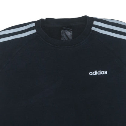 Adidas Men Black Crew Neck Long Sleeve Pullover Sweatshirt M