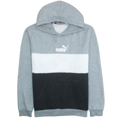 Puma Men's Grey Colour Block Hoodie XL Pullover Fleece