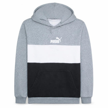 Puma Men's Grey Colour Block Hoodie XL Pullover Fleece
