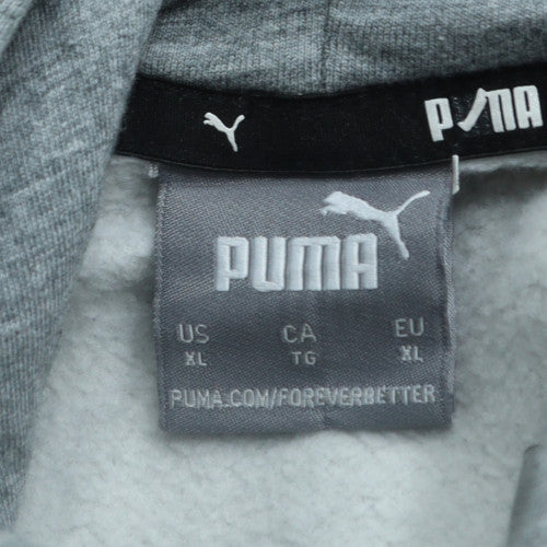 Puma Men's Grey Colour Block Hoodie XL Pullover Fleece