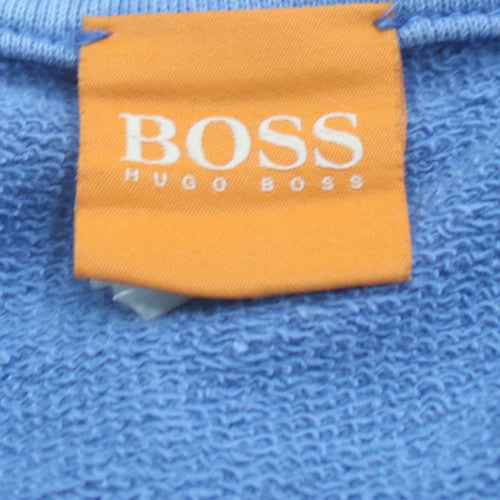 Hugo Boss Men's Blue Crew Neck Cotton Sweatshirt Size M