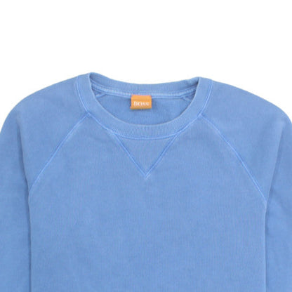 Hugo Boss Men's Blue Crew Neck Cotton Sweatshirt Size M