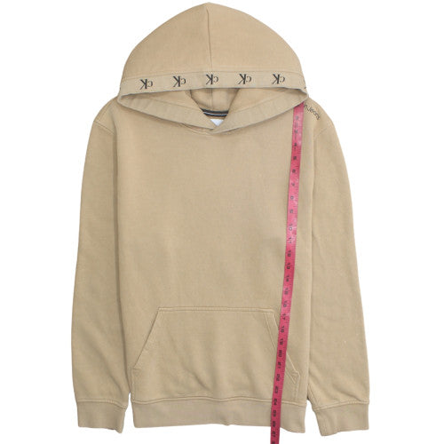 Calvin Klein Jeans Men's Beige Pullover Hoodie M Fleece Lined