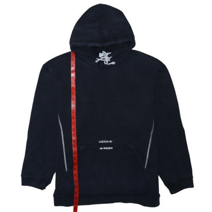 Adidas Women Black Pullover Hoodie L Cotton Blend Hooded Sweatshirt