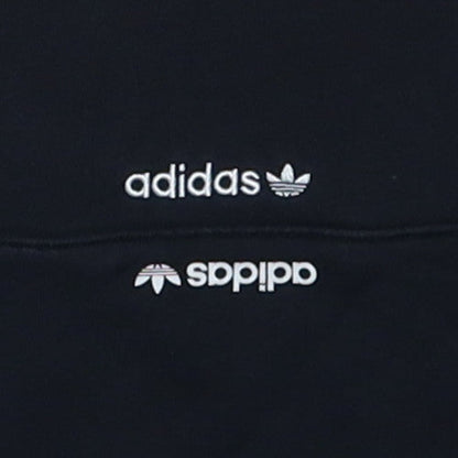 Adidas Women Black Pullover Hoodie L Cotton Blend Hooded Sweatshirt