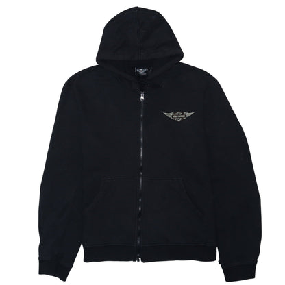 Harley-Davidson Men’s Black Full Zip Hooded Leather & Cotton XL Hoodie