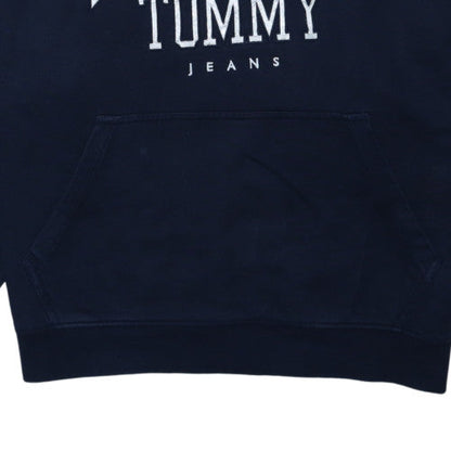 Tommy Jeans Men's Blue XL Pullover Hoodie Embroidered Logo