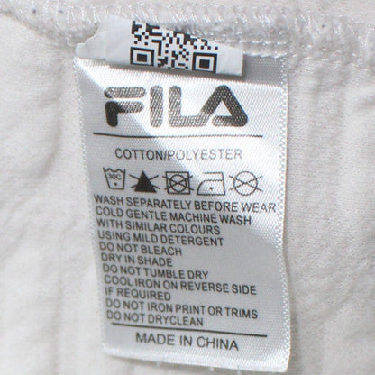 FILA Men’s White Pullover Hoodie S Logo Cotton Blend Sportswear